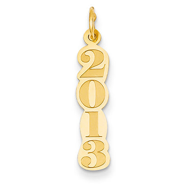 14K Gold Vertical 2013 Charm