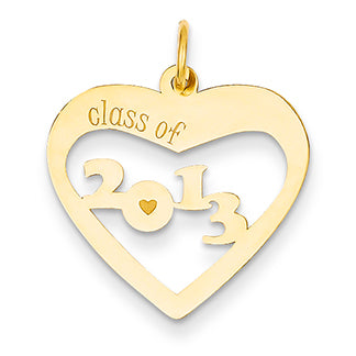 14K Gold Class of 2013 Heart Cut Out