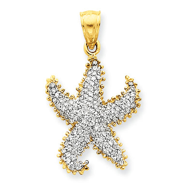 0.3 Carat 14K Gold Diamond Starfish Pendant