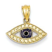 14K Gold & Rhodium Enameled Eye Pendant