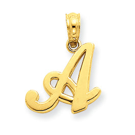 14K Gold Script Initial Pendant