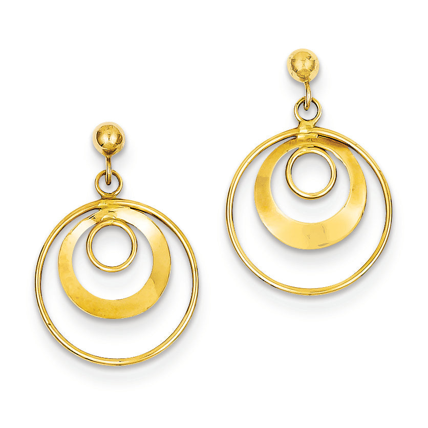 14K Gold Circle Post Earrings