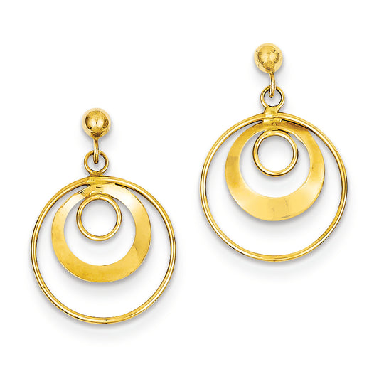 14K Gold Circle Post Earrings