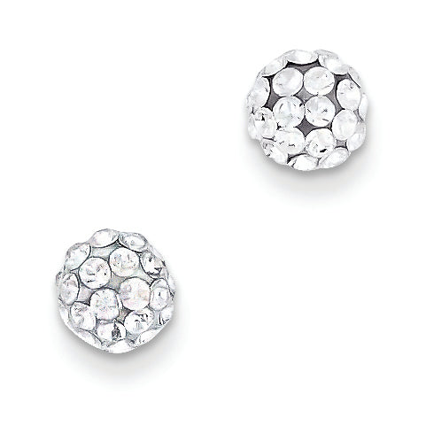 14K Gold 6mm Round Swarovski Elements Post Earrings