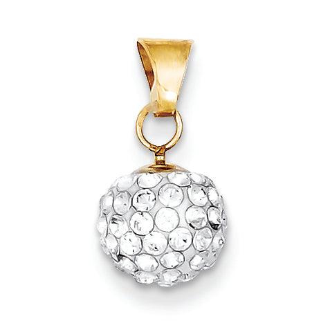 14K Gold 8mm Round Swarovski Elements Pendant