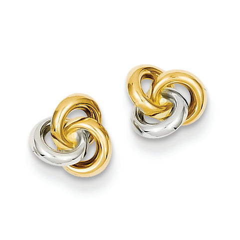 14K Gold & Rhodium Love Knot Earrings