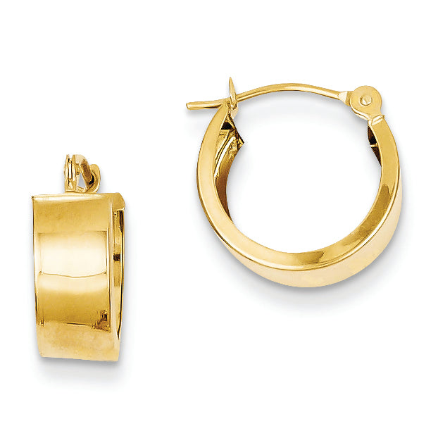 14K Gold Polished Hoop Earrings