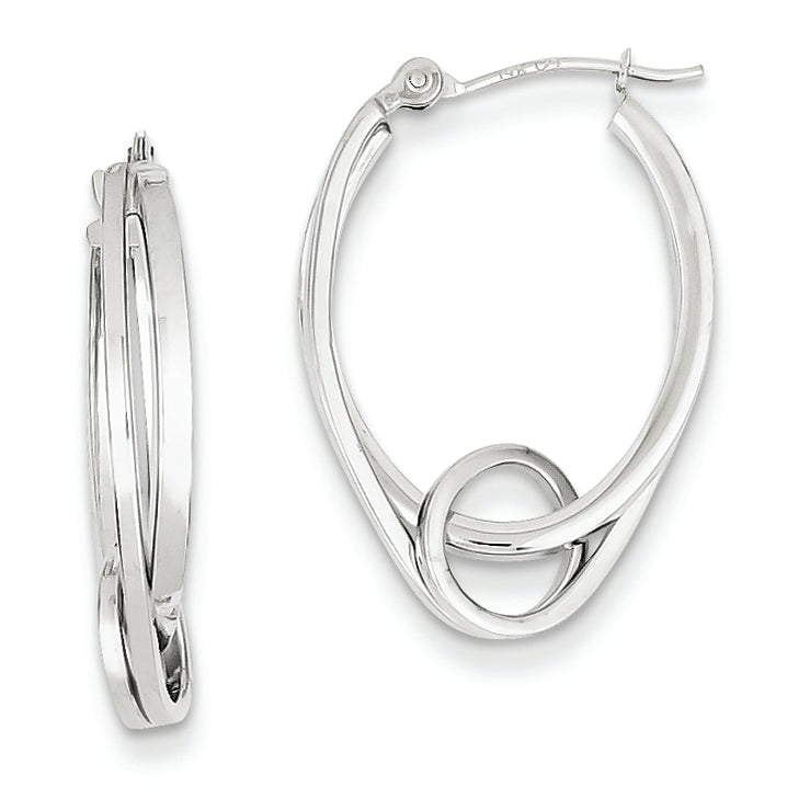 14K Goldw Oval Hoop Earrings