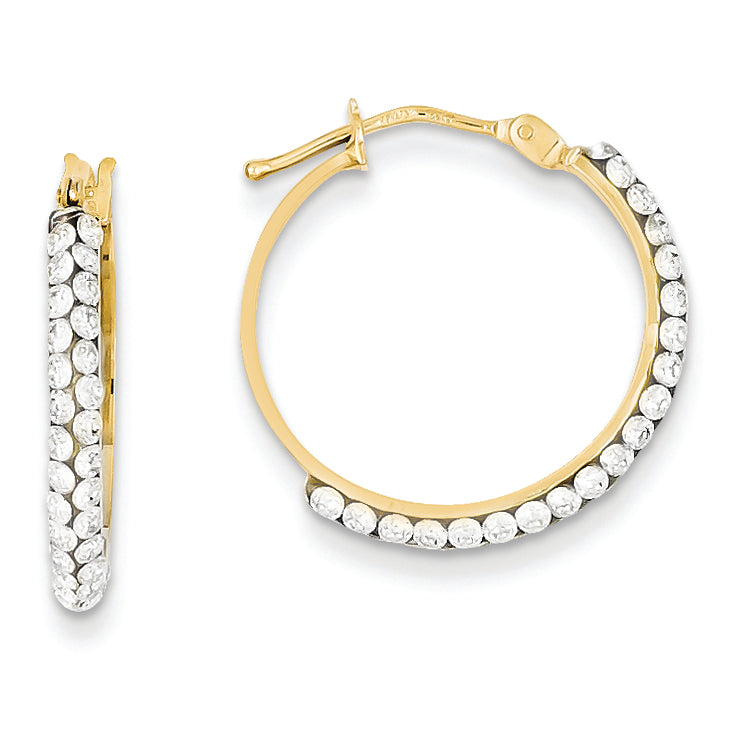 14K Gold Swarovski Elements Hoop Earrings