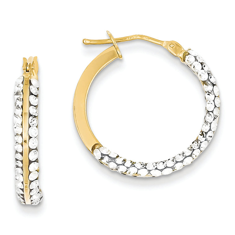 14K Gold Swarovski Elements Hoop Earrings