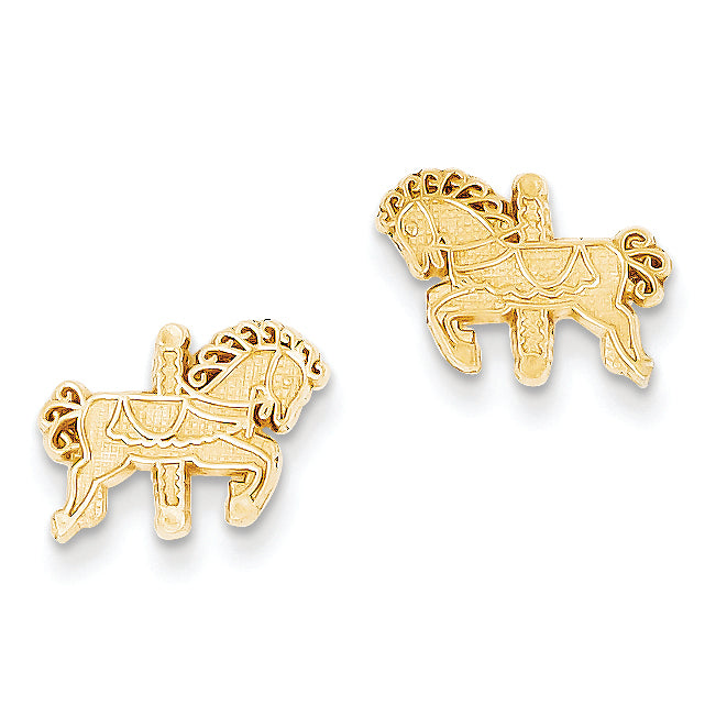 14K Gold Carousel Horse  Earrings