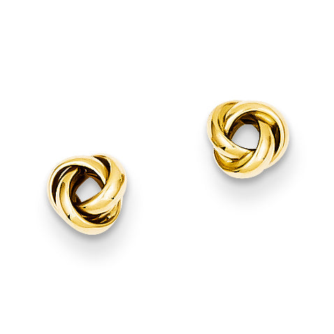 14K Gold Polished Knot Post Earrings