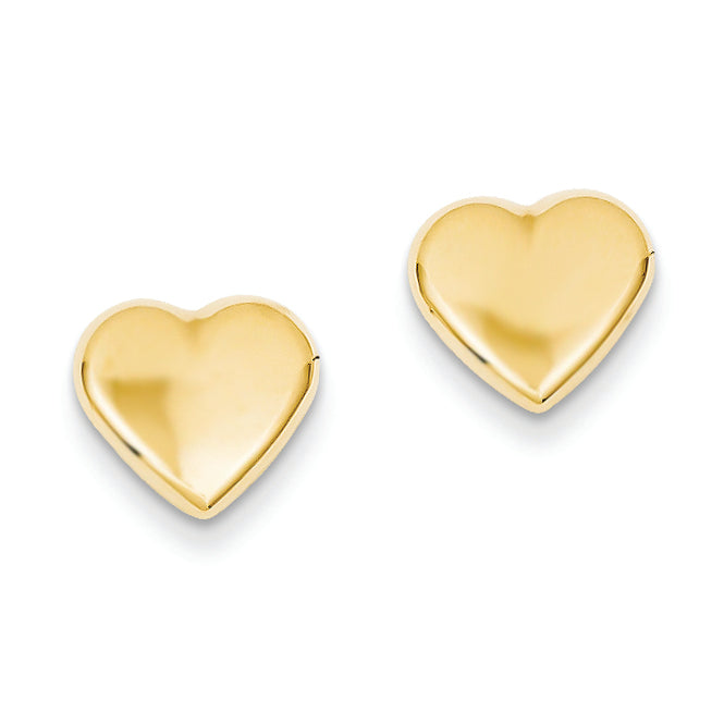 14K Gold Heart Post Earrings