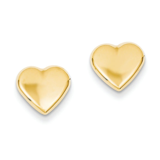 14K Gold Heart Post Earrings