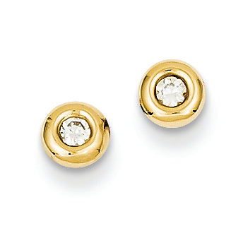 14K Gold Polished CZ Earrings