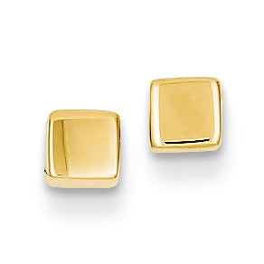 14K Gold Polished Square Post Ear