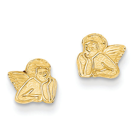 14K Gold Polished Angel Post Earrings