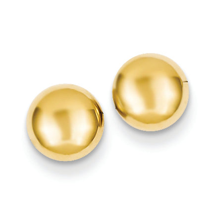 14K Gold Polished Half Ball Post Ear