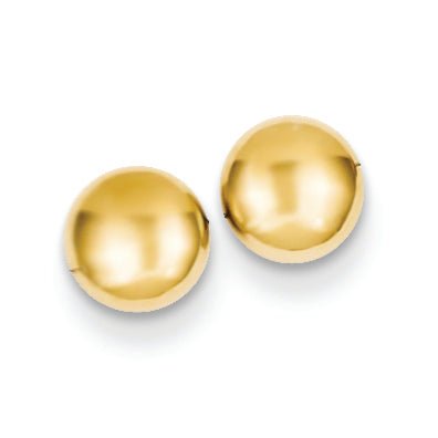 14K Gold Polished Half Ball Post Ear