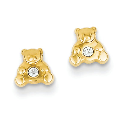 14K Gold Bear with CZ Ear