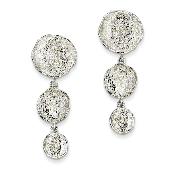 14K White Gold 3 Graduated Textu
