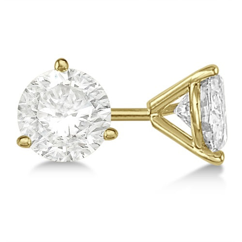 1 ct. tw. Diamond Stud Earrings in 14K Yellow Gold 3-prong  - Quality VS2 G