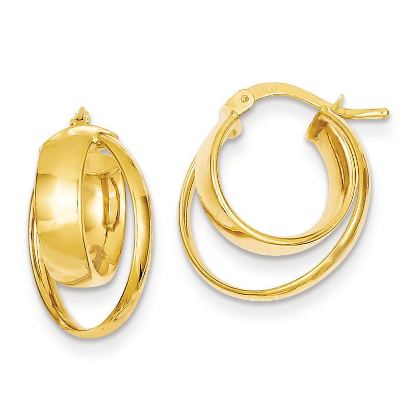 14K Gold Multi Twisted Hoop Earrings