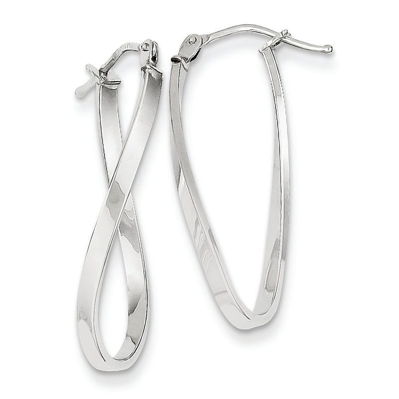 14K White Gold Small Twisted Earrings
