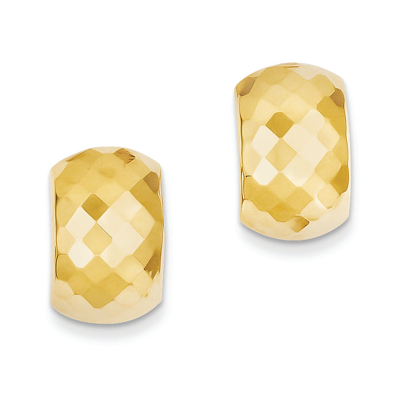 14K Gold Diamond-cut Hinged Post Earrings