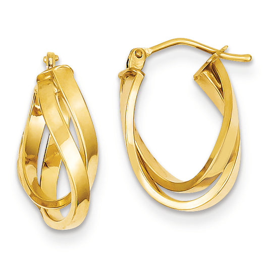 14K Gold Twisted Hoop Earrings