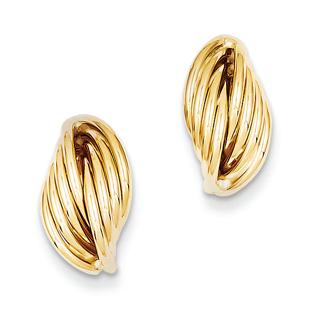 14K Gold Polished Fancy Post Earrings