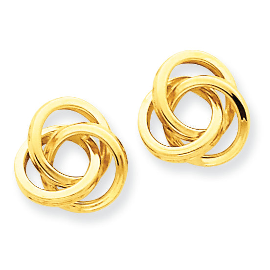 14K Gold Polished Love Knot Post Earrings