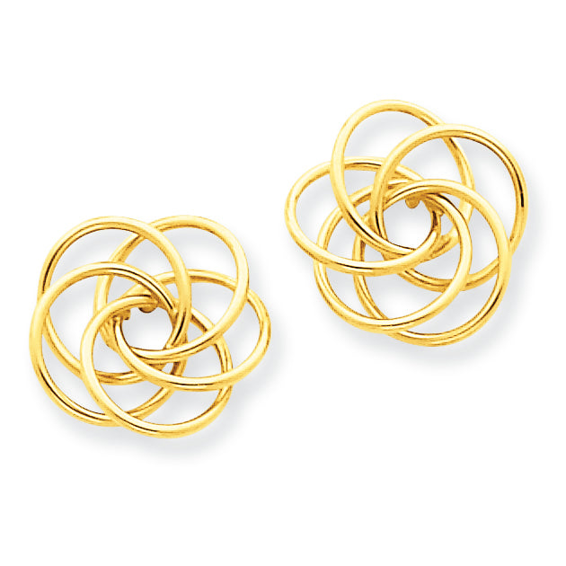 14K Gold Polished Love Knot Post Earrings