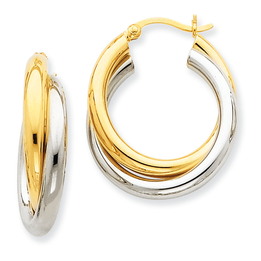 14K Gold Double Hoop Earrings